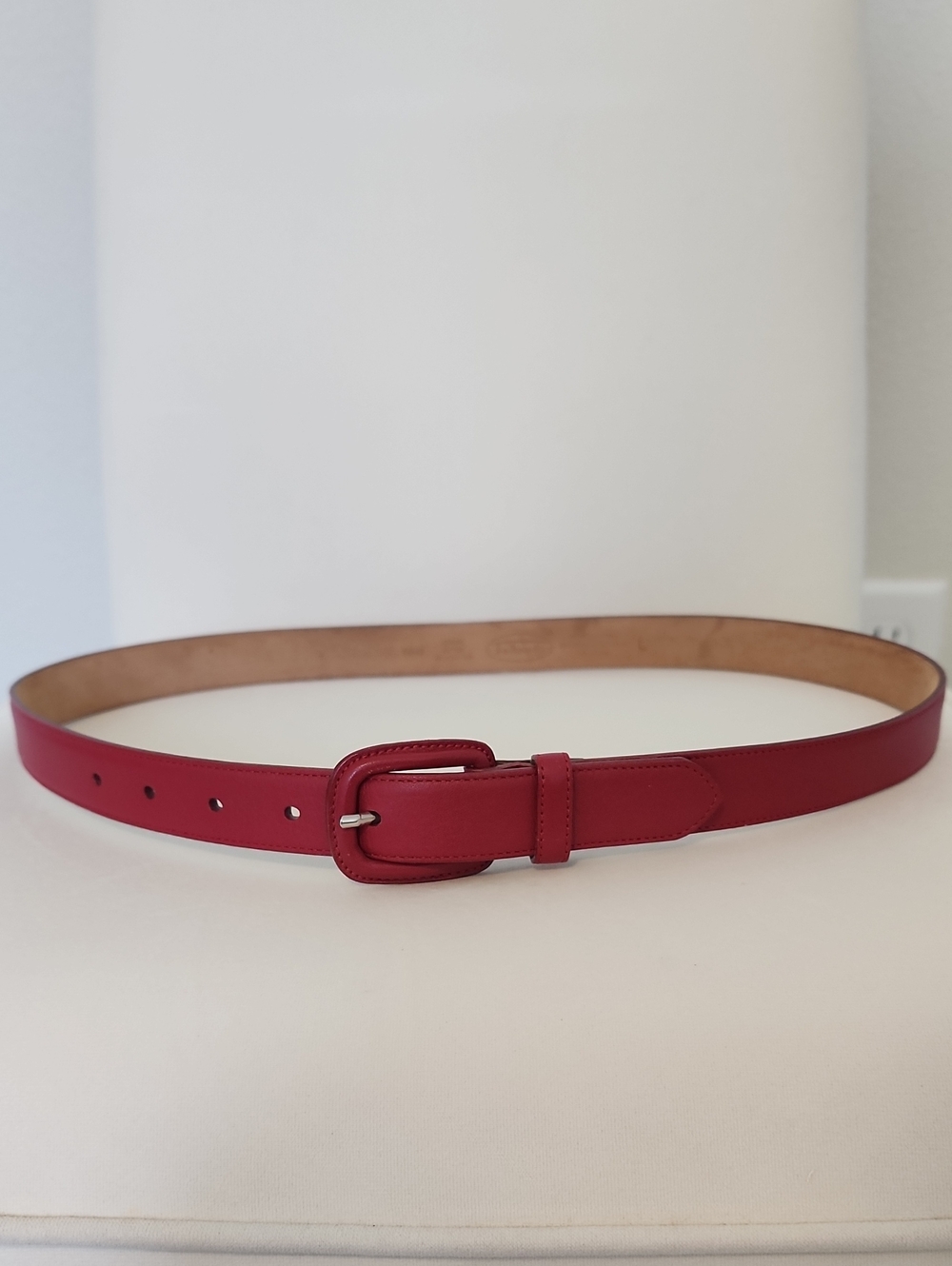 Talbots Red Leather Belt with Matching Buckle Talbots Sz Large